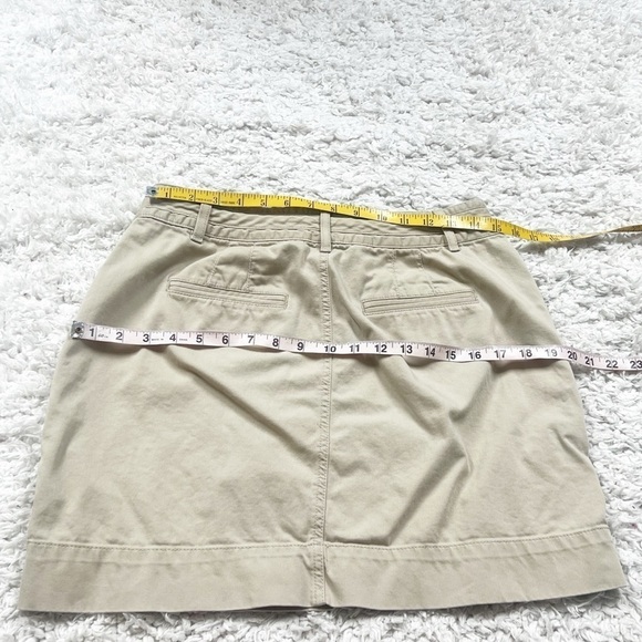 Banana Republic Khaki Tan Mid Rise Mini Skirt Casual Neutral Size 6 Pockets - Picture 3 of 6